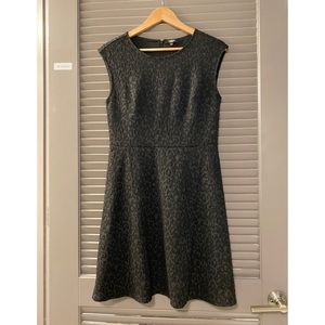 Premise Black/Heathered Leopard Midi Dress Size 10